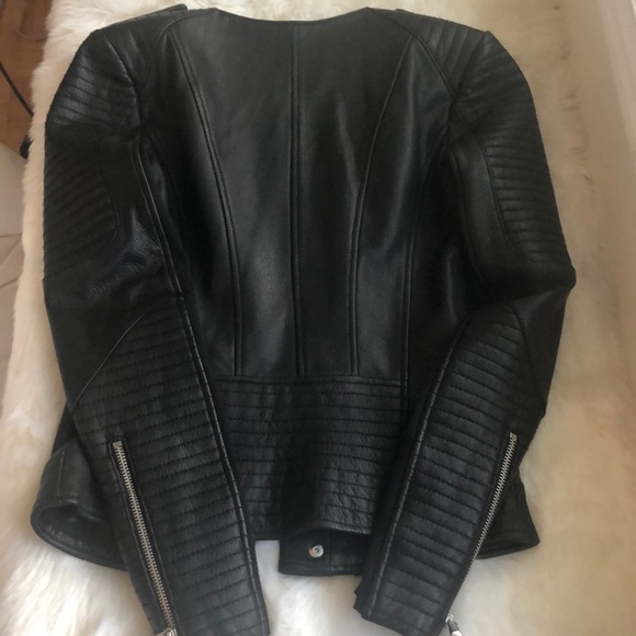 BCBG MAX AZRIA Black Leather Jacket - Picture 4 of 6